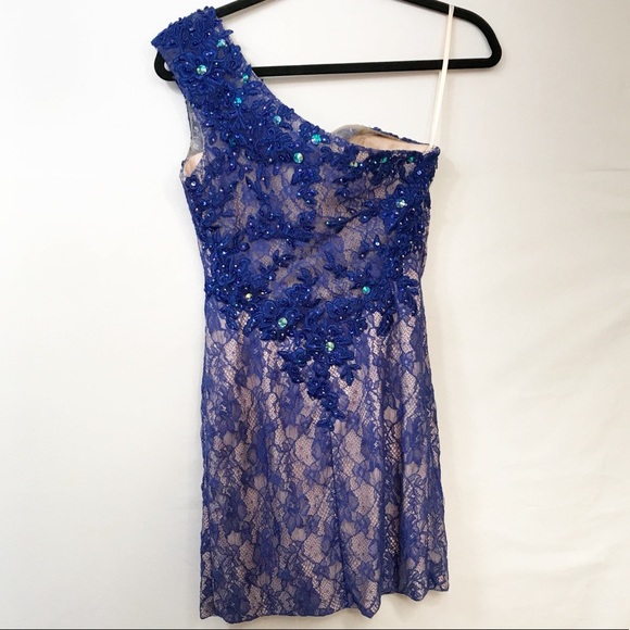 Mori Lee‎ Women’s One Shoulder Party Dress Sz 3/4 - Picture 2 of 8